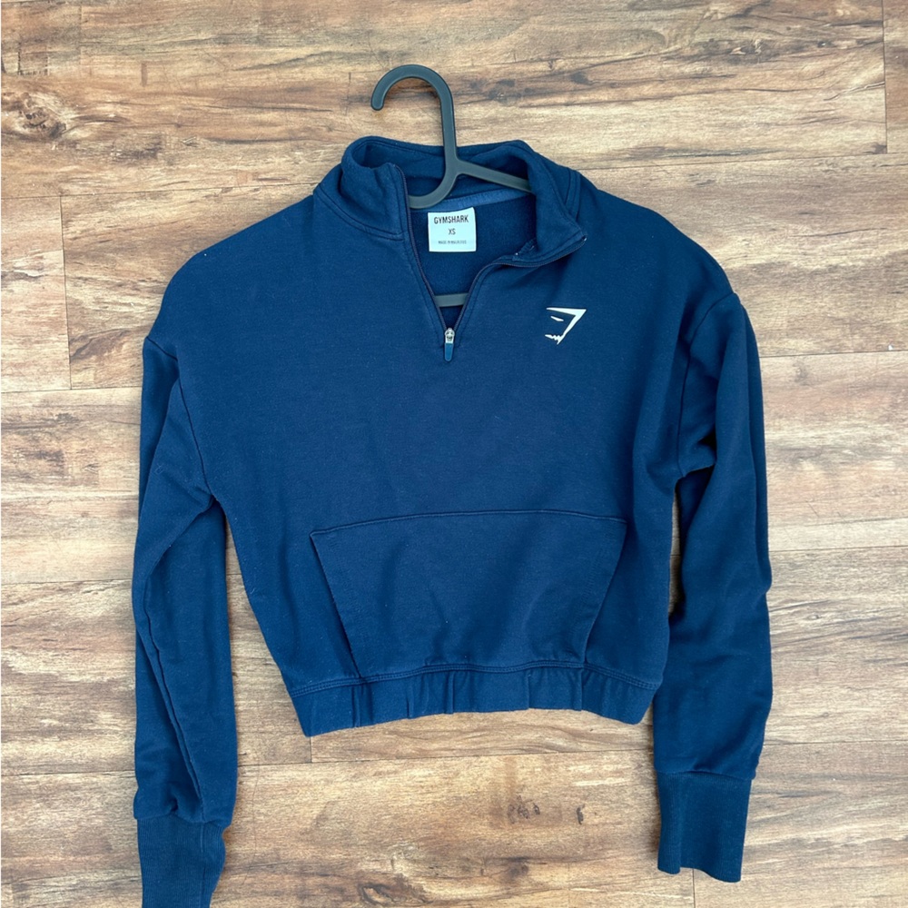 Gymshark navy blue quarter zip pullover